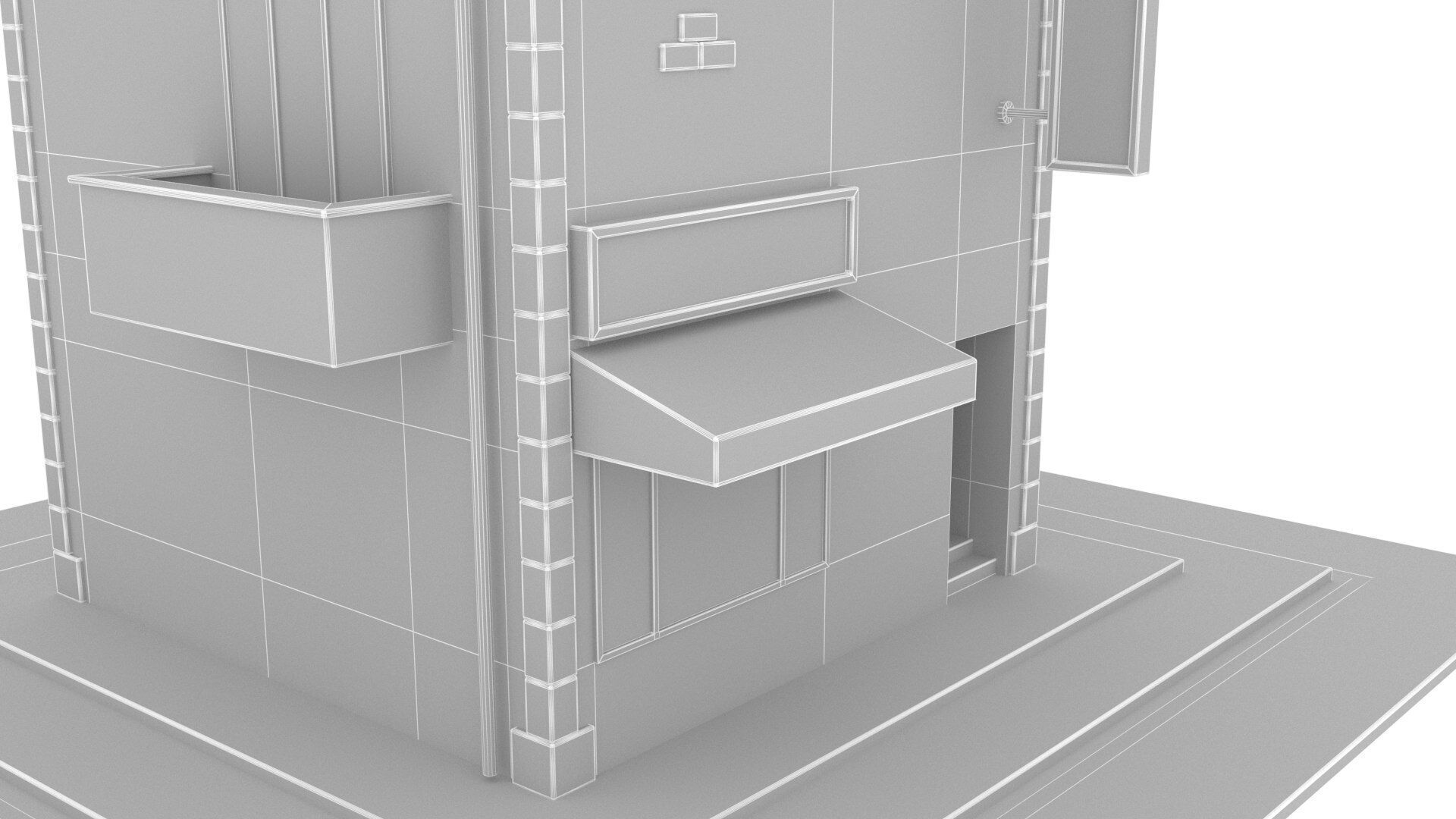 Building cartoon Low-poly 3D model_9