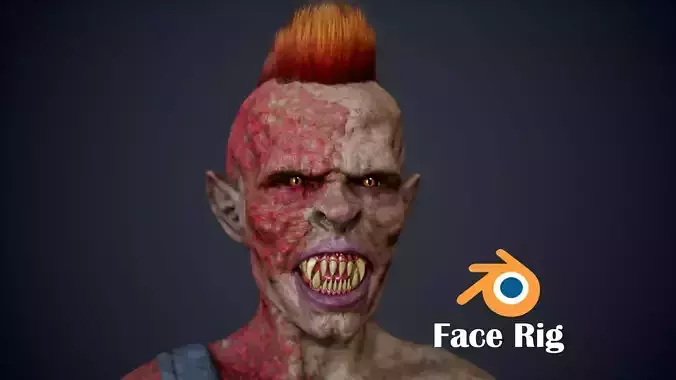 Wild Zombie - Infection Level 2 Low-poly 3D model