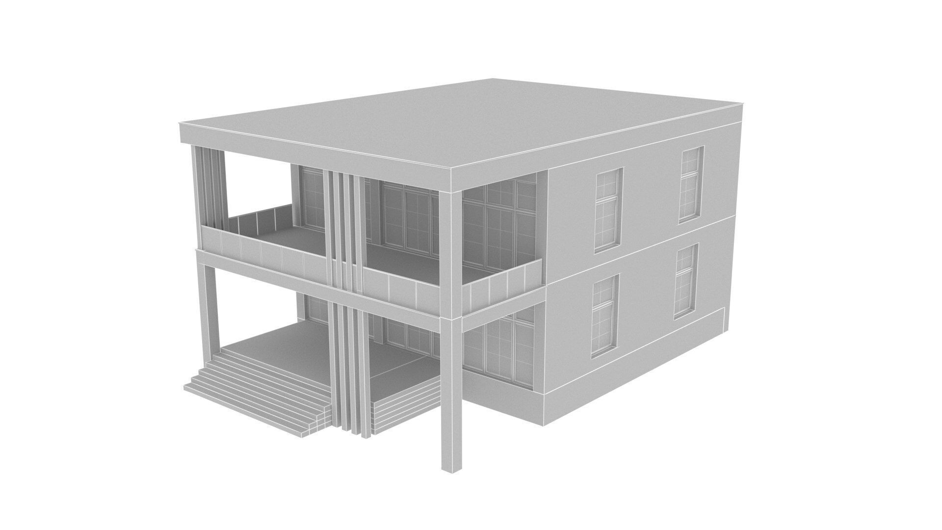 house Low-poly 3D model_5