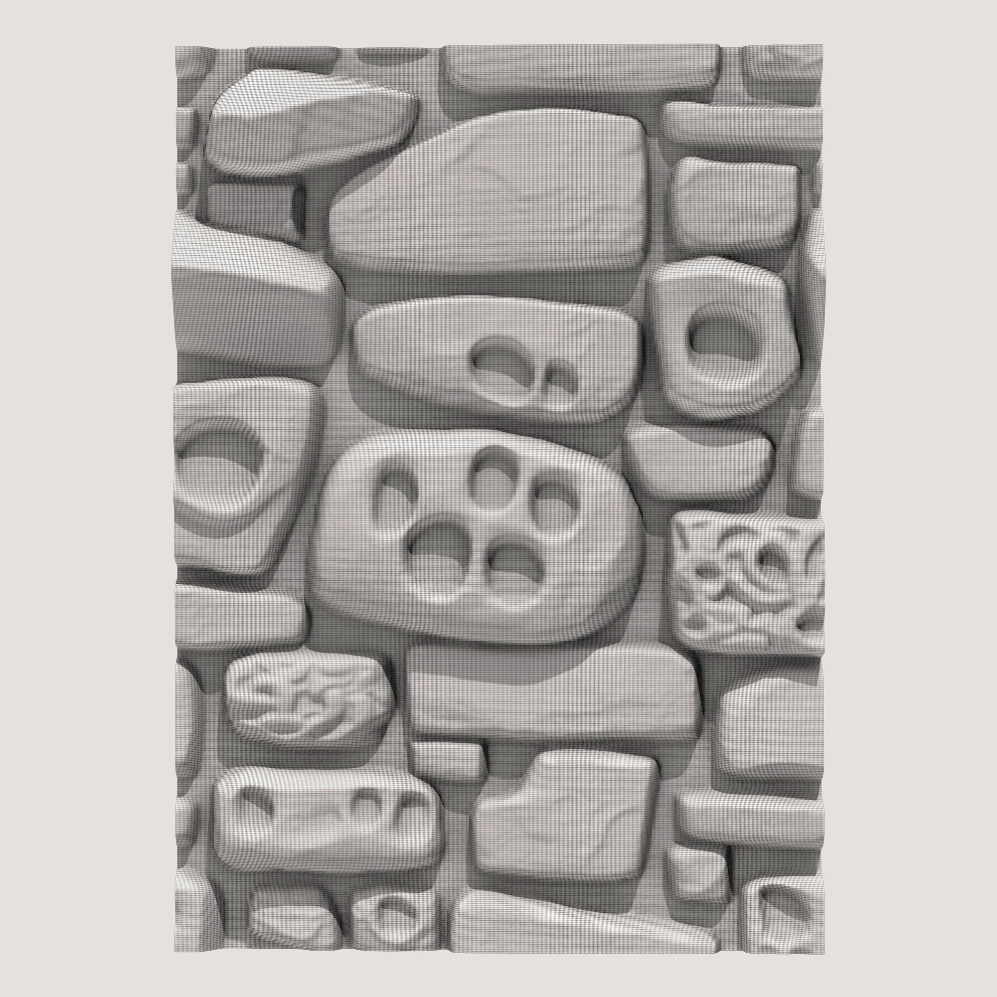 Stone Wall A8 3D model_5