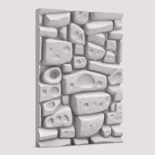 Stone Wall Medieval Ruins Prop