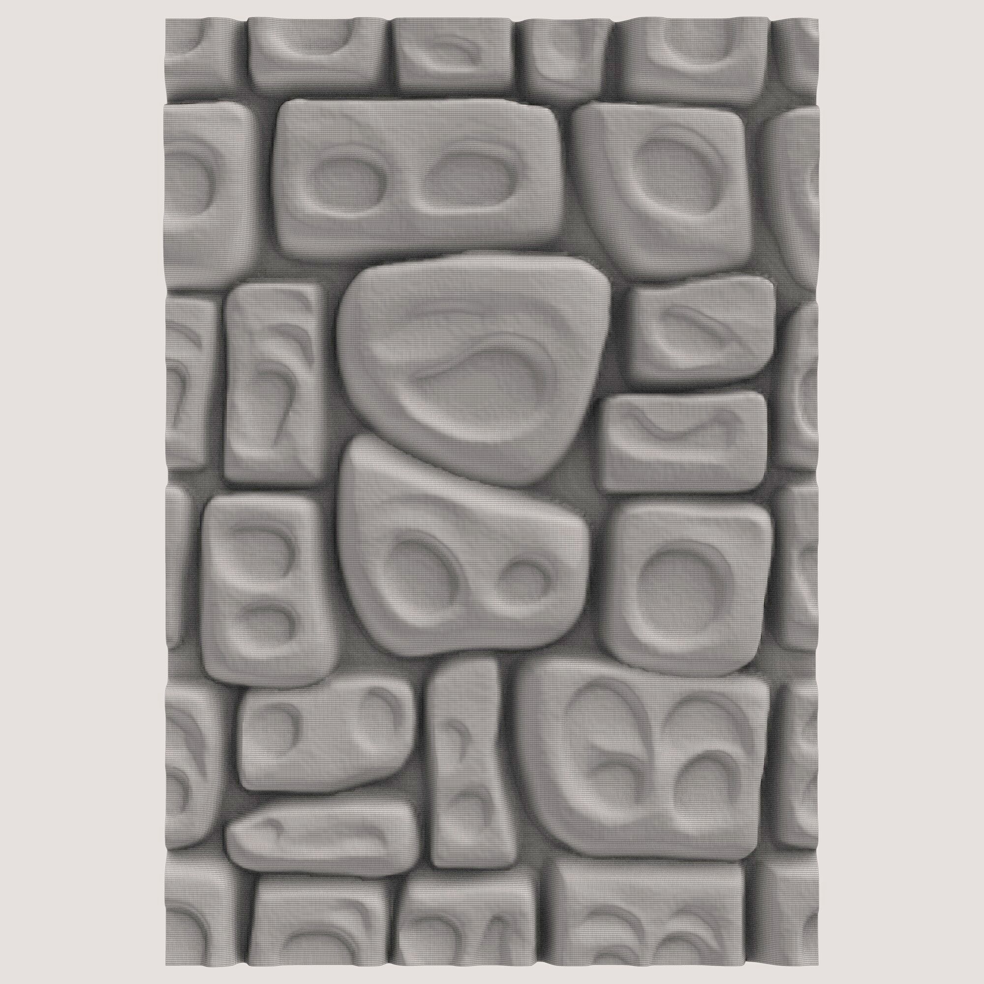 Stone Wall A10 3D model_5