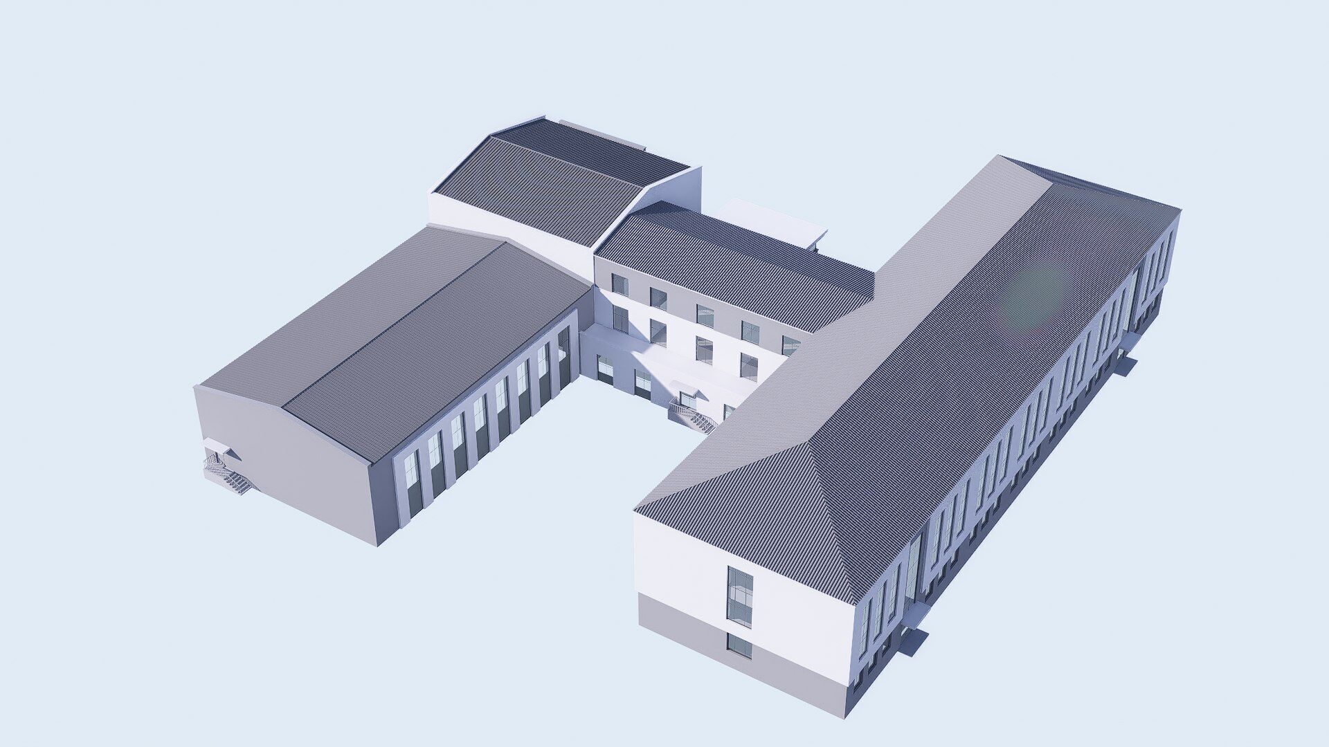 school Low-poly 3D model_11