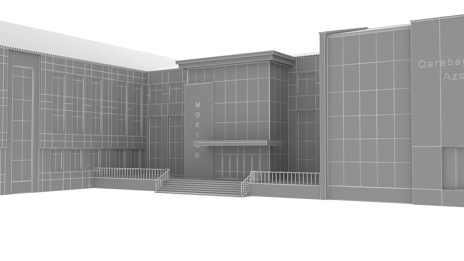 school Low-poly 3D model_15