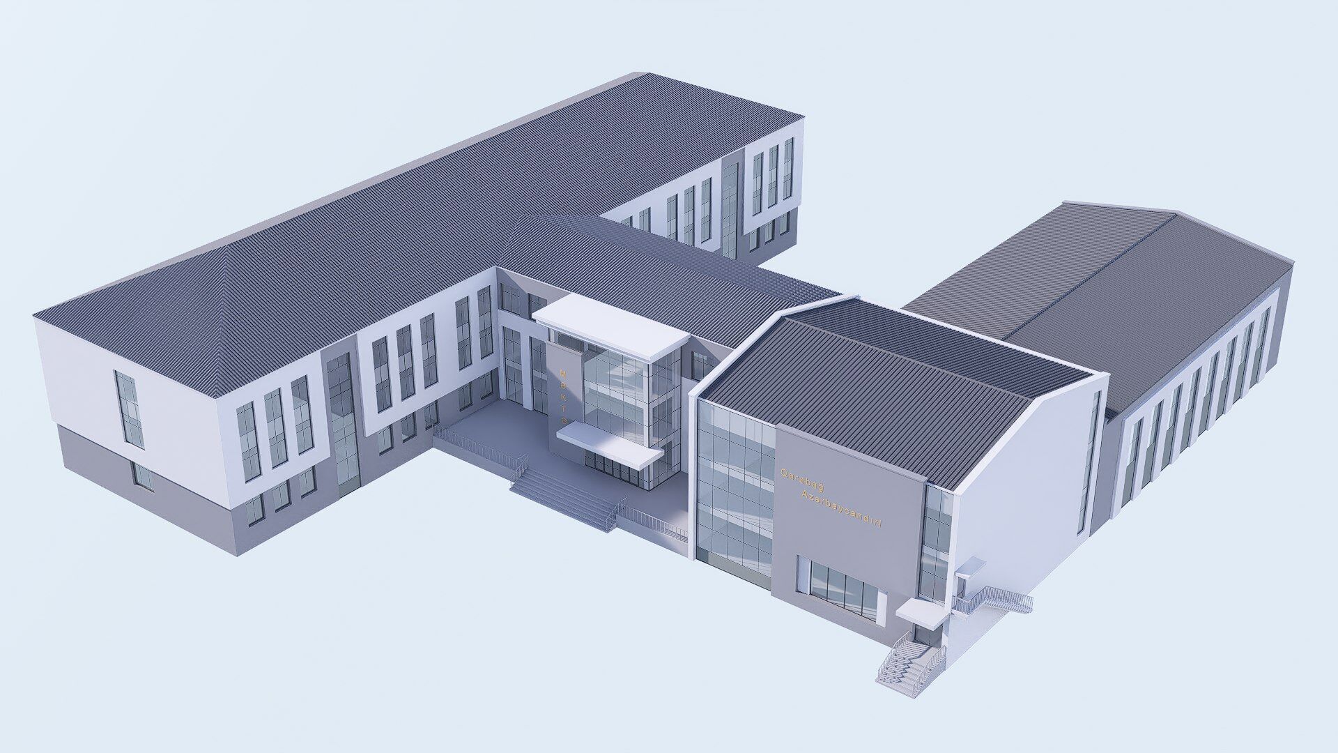 school Low-poly 3D model_6
