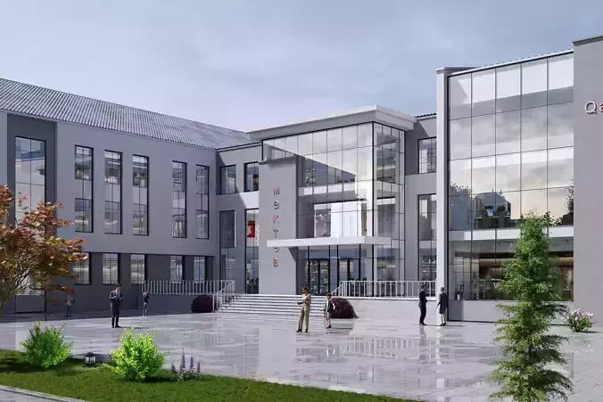 school Low-poly 3D model