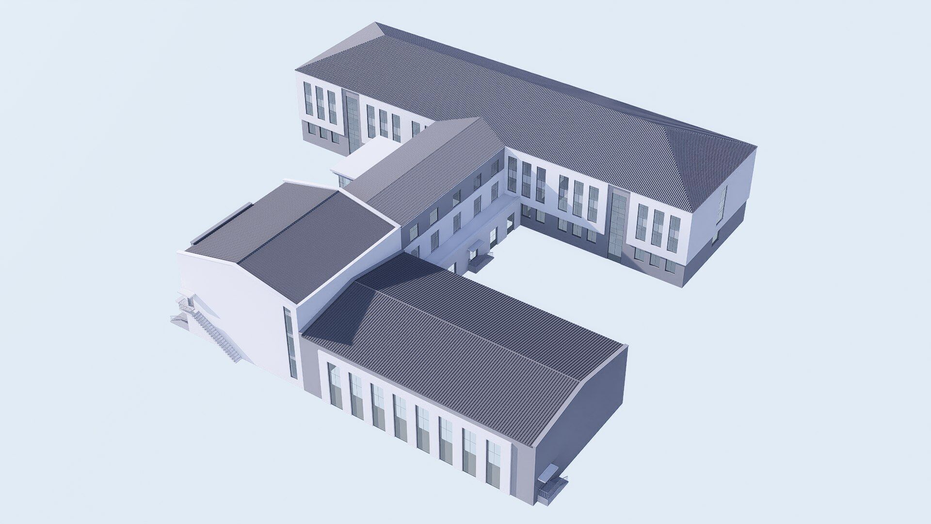 school Low-poly 3D model_10