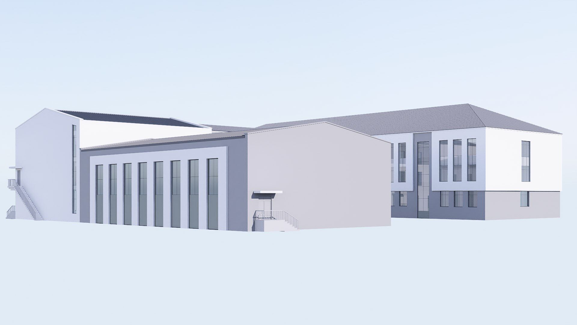 school Low-poly 3D model_8