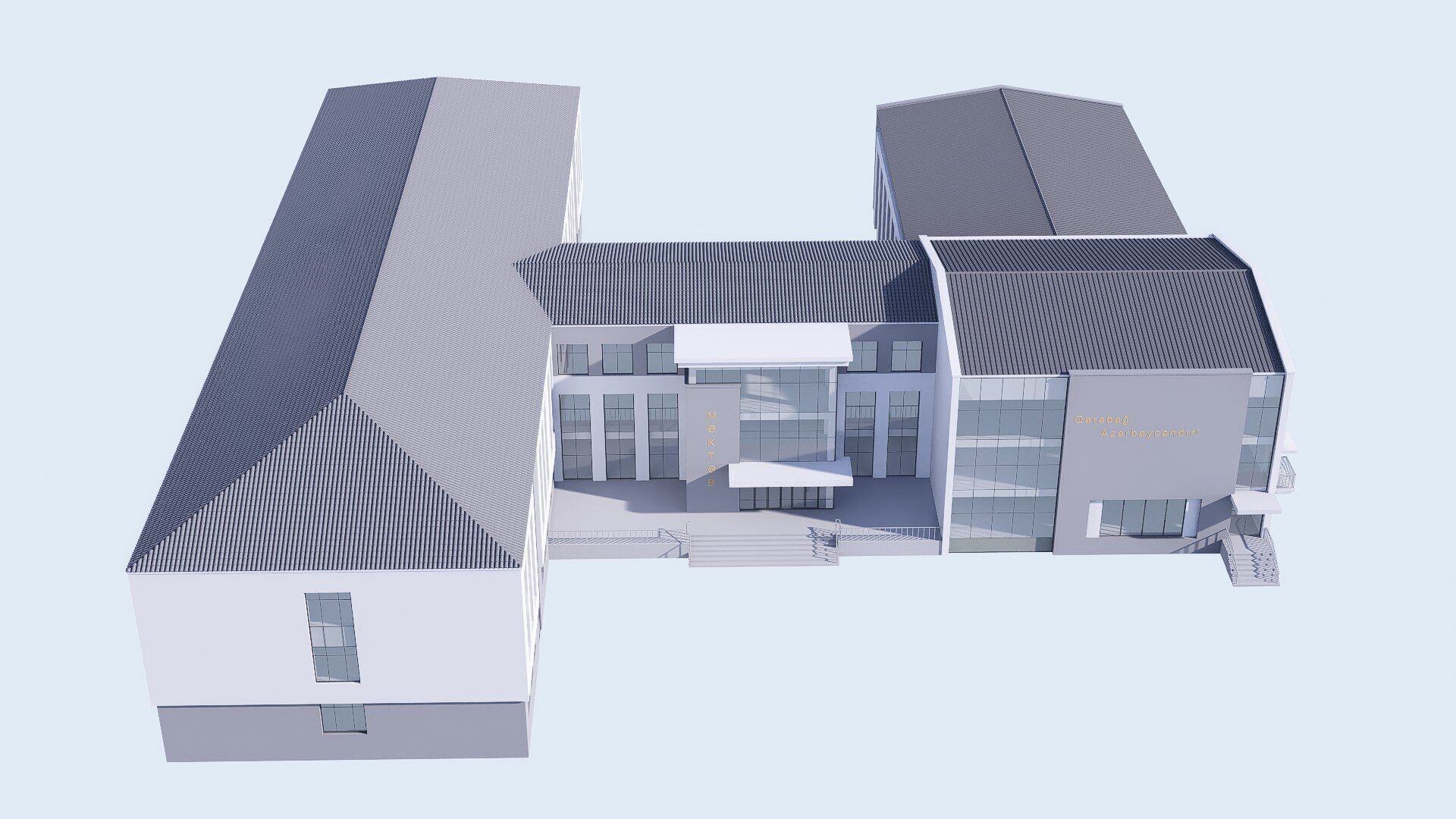 school Low-poly 3D model_9