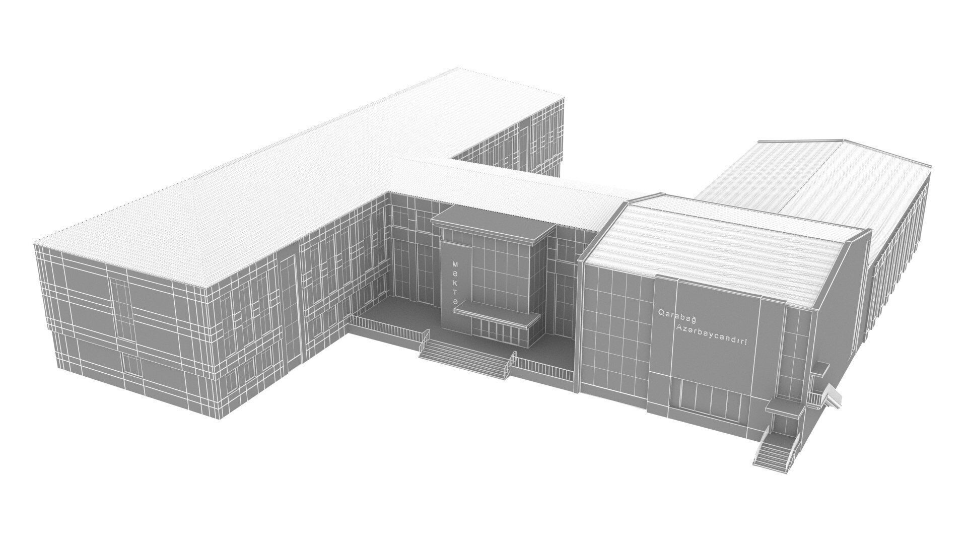 school Low-poly 3D model_16