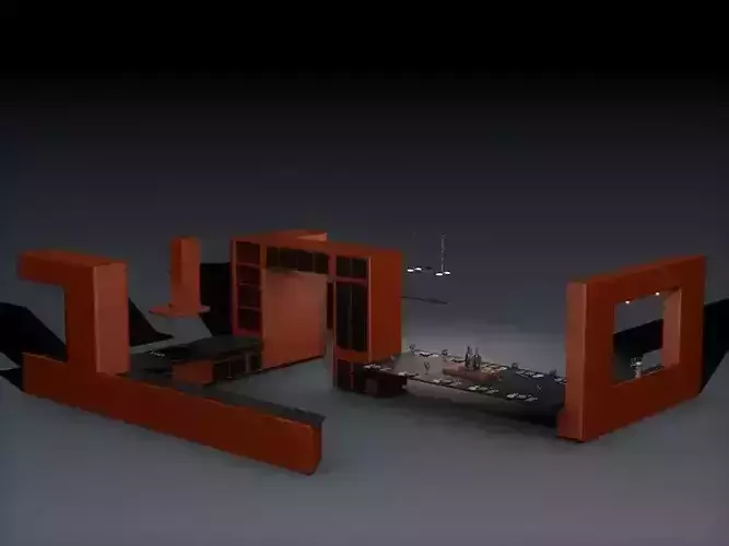 kitchen with cabinets and table