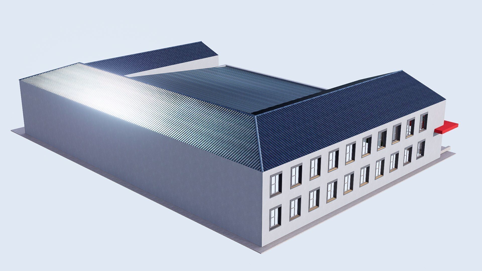 Fire station Low-poly 3D model_3