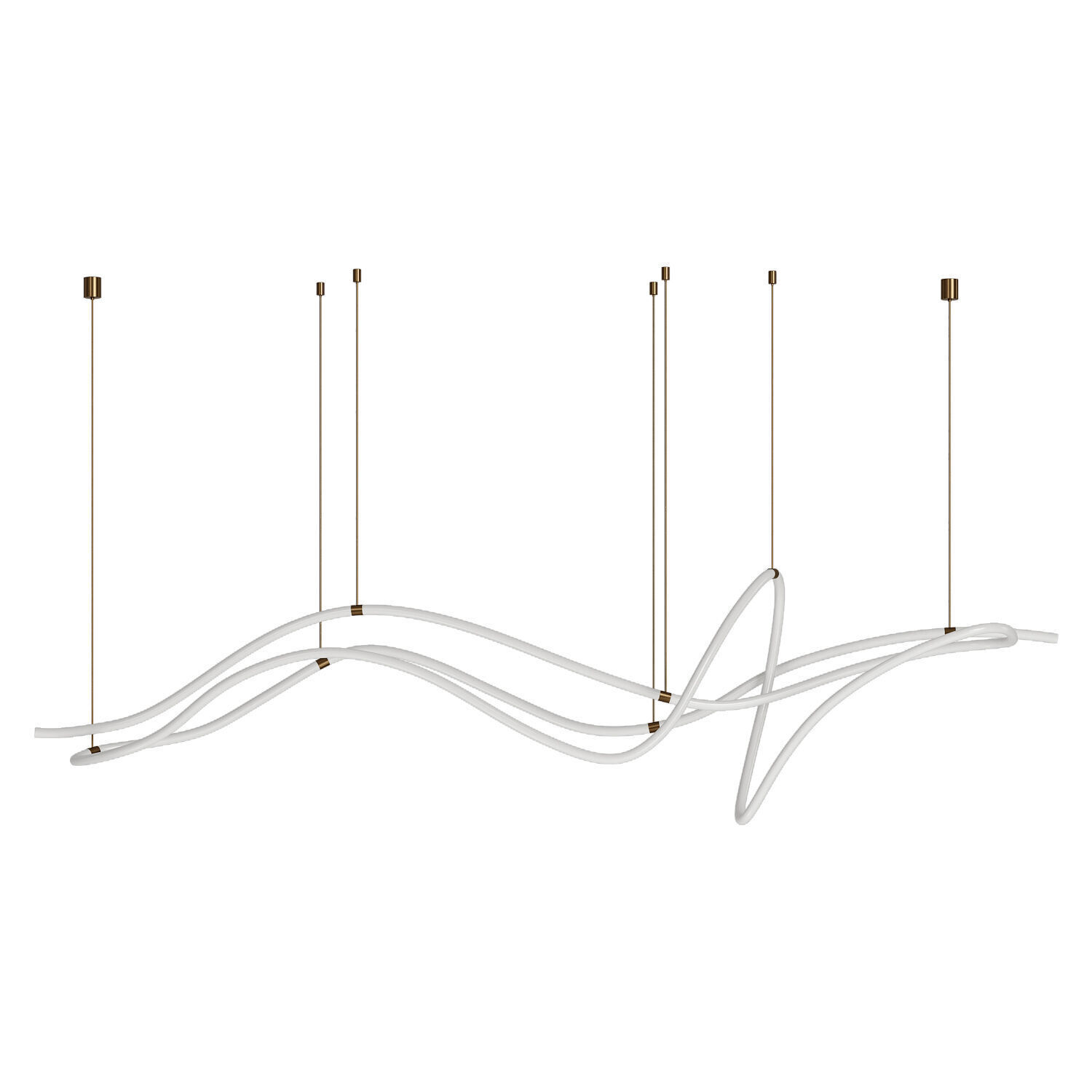 Modern Custom Linear Led Pendant Low-poly 3D model_3