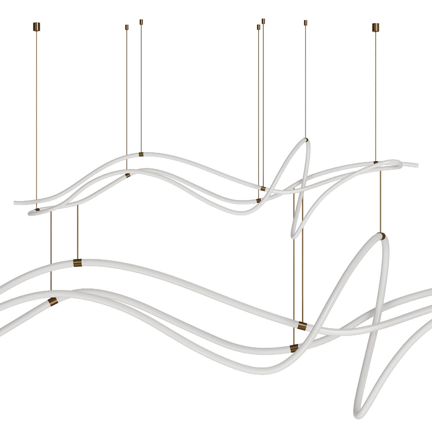 Modern Custom Linear Led Pendant Low-poly 3D model_5