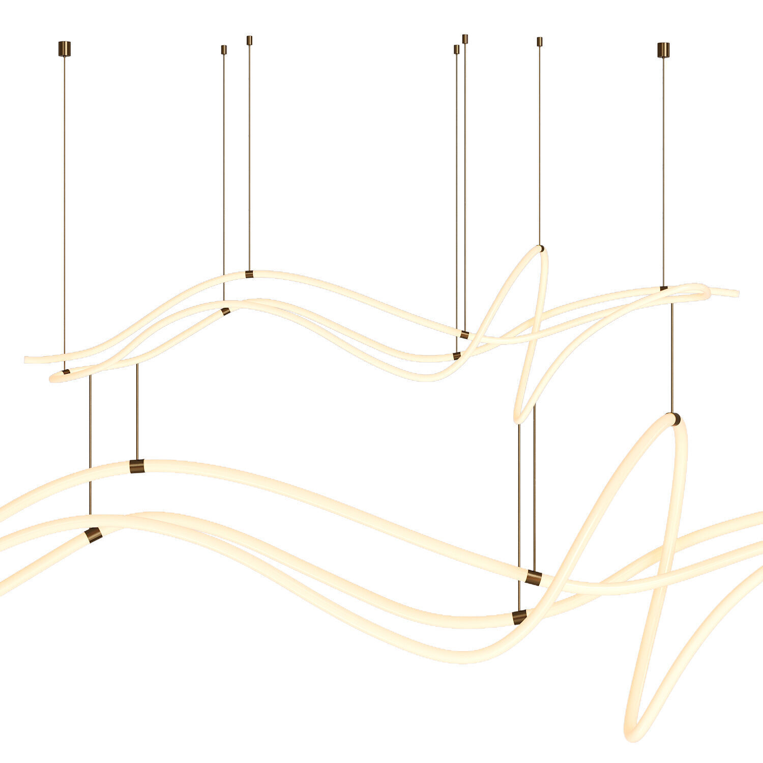 Modern Custom Linear Led Pendant Low-poly 3D model_1