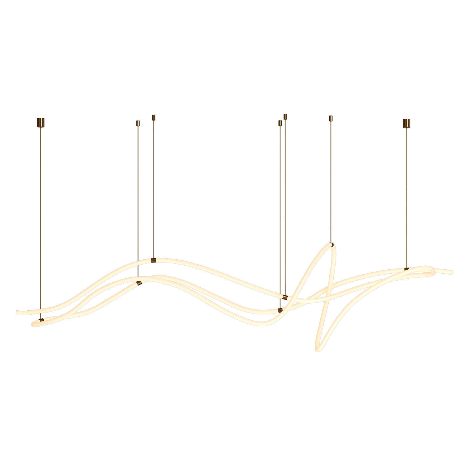 Modern Custom Linear Led Pendant Low-poly 3D model_2