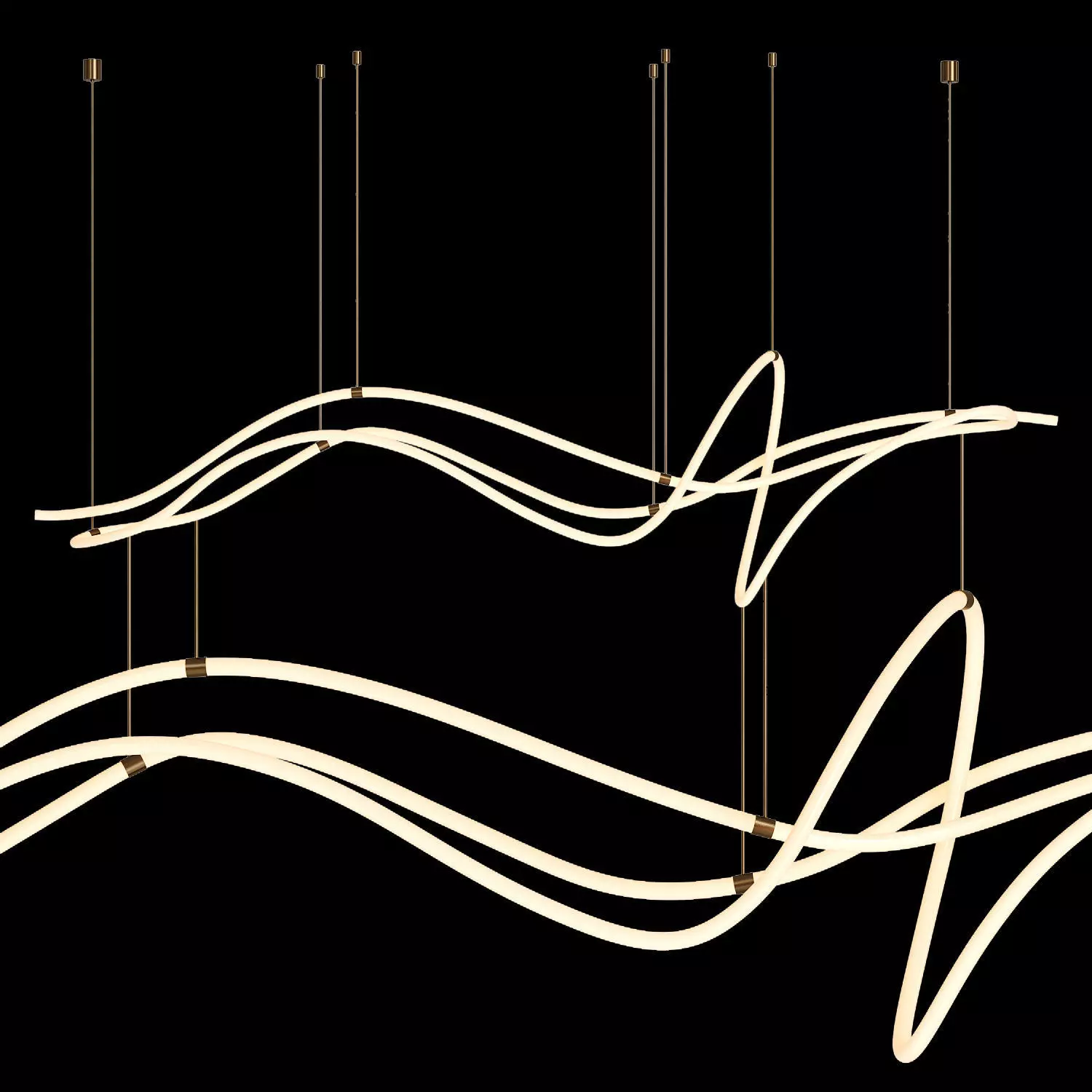 Modern Custom Linear Led Pendant Low-poly 3D model_0