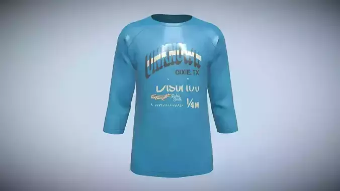 T-Shirt Three Quarter Sleeve-UNKNOWN In Low Poly Low-poly 3D model