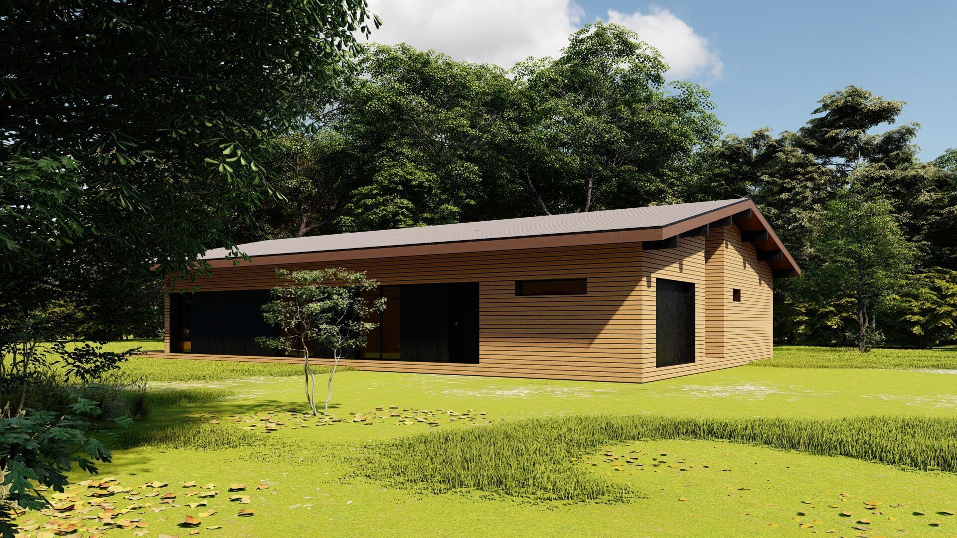 Forest villa-Casa Scene-Modern Villa 3D model_12