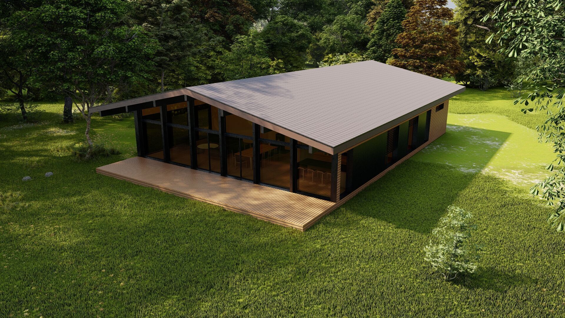 Forest villa-Casa Scene-Modern Villa 3D model_7