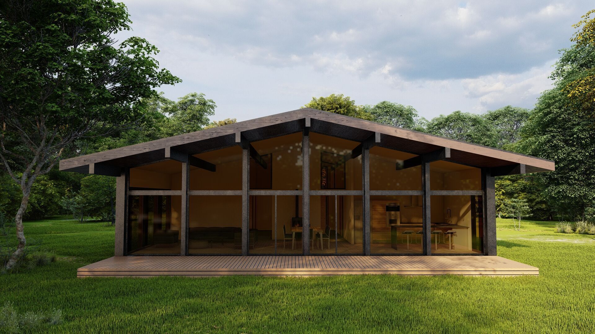 Forest villa-Casa Scene-Modern Villa 3D model_17