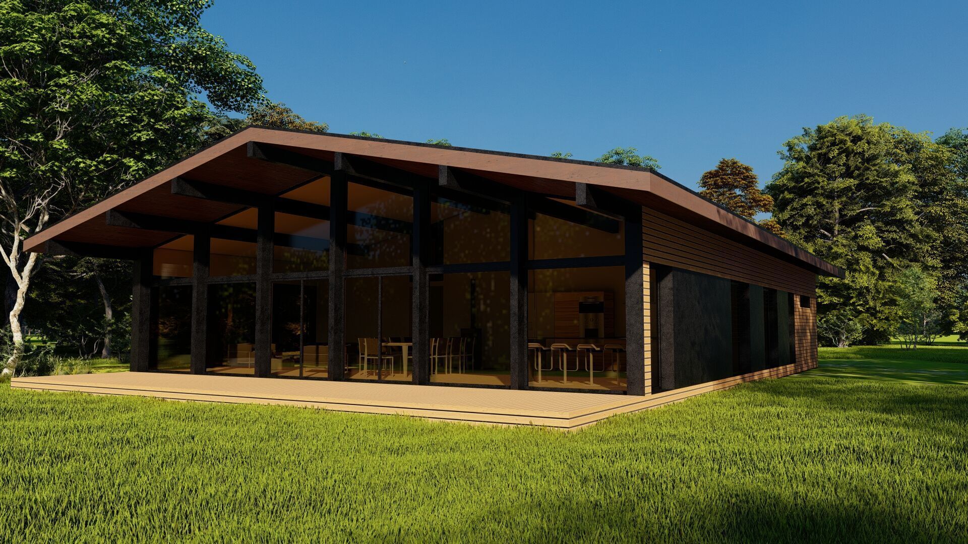 Forest villa-Casa Scene-Modern Villa 3D model_16