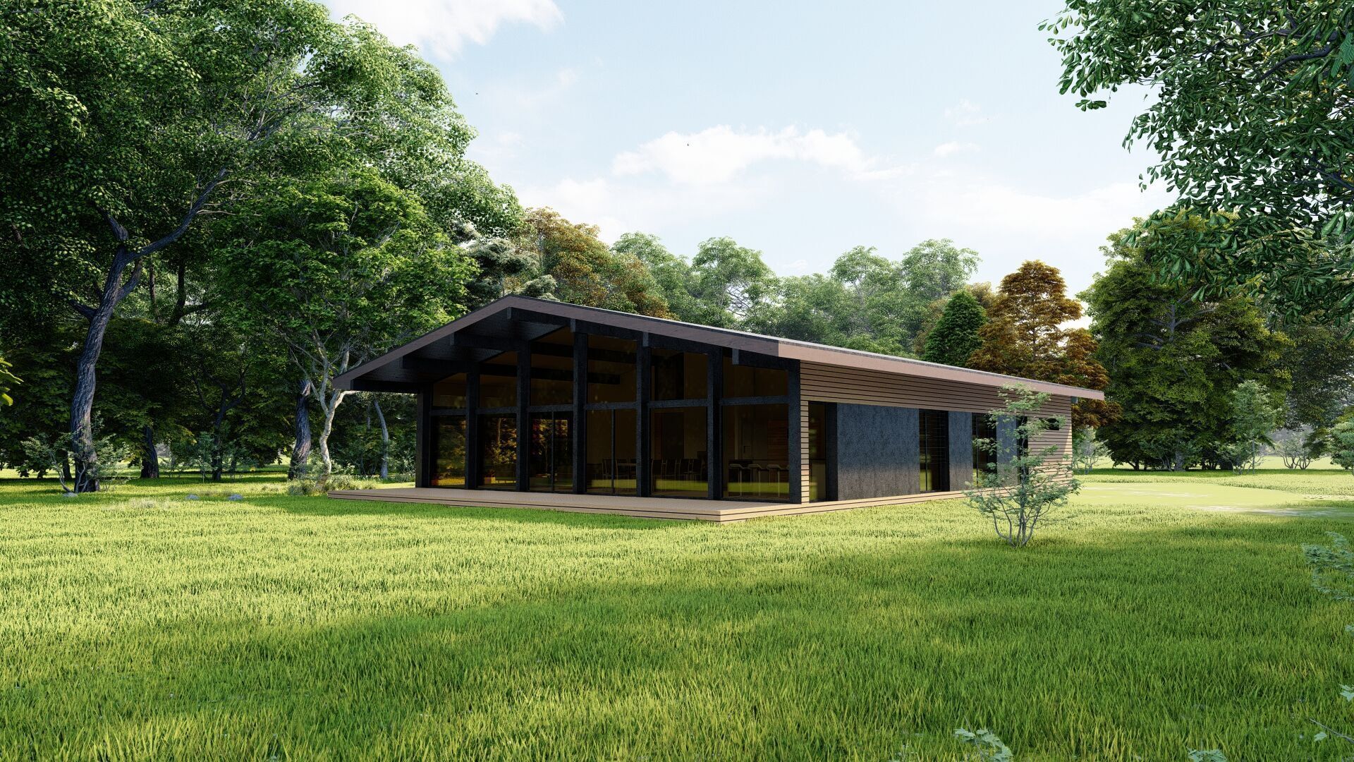 Forest villa-Casa Scene-Modern Villa 3D model_13