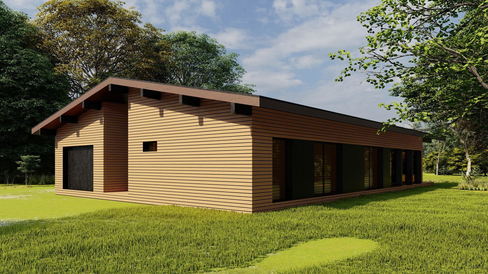 Forest villa-Casa Scene-Modern Villa 3D model_5