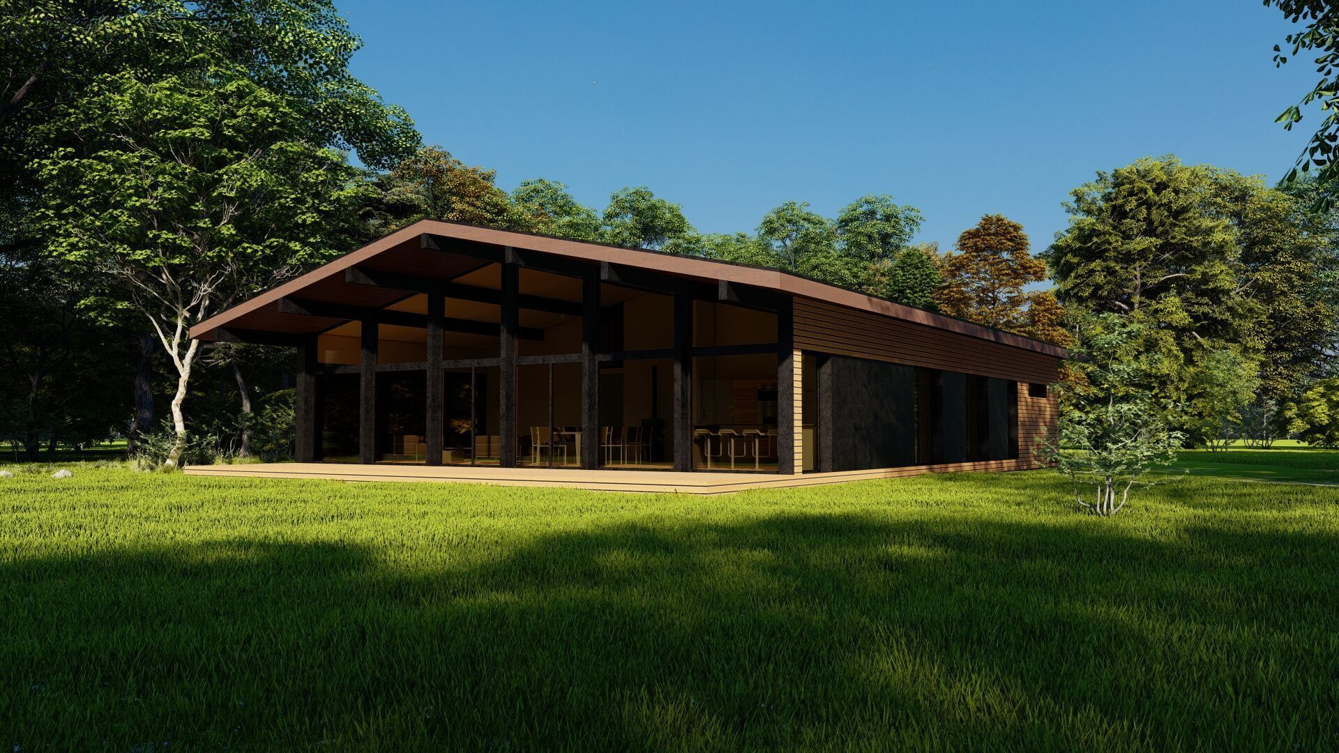 Forest villa-Casa Scene-Modern Villa 3D model_8