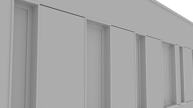 Commercial building Low-poly 3D model 6