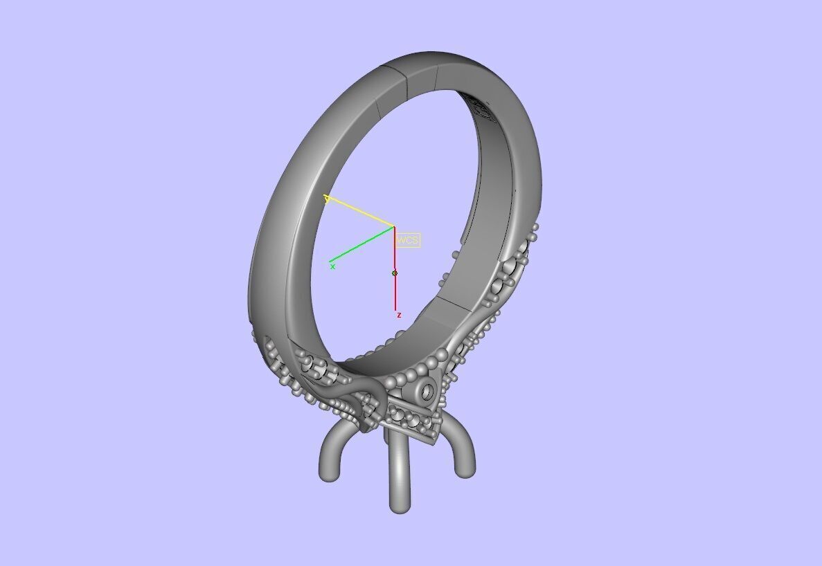 Exquisite Blue Sapphire and Diamond Engagement Ring 3D print model_23