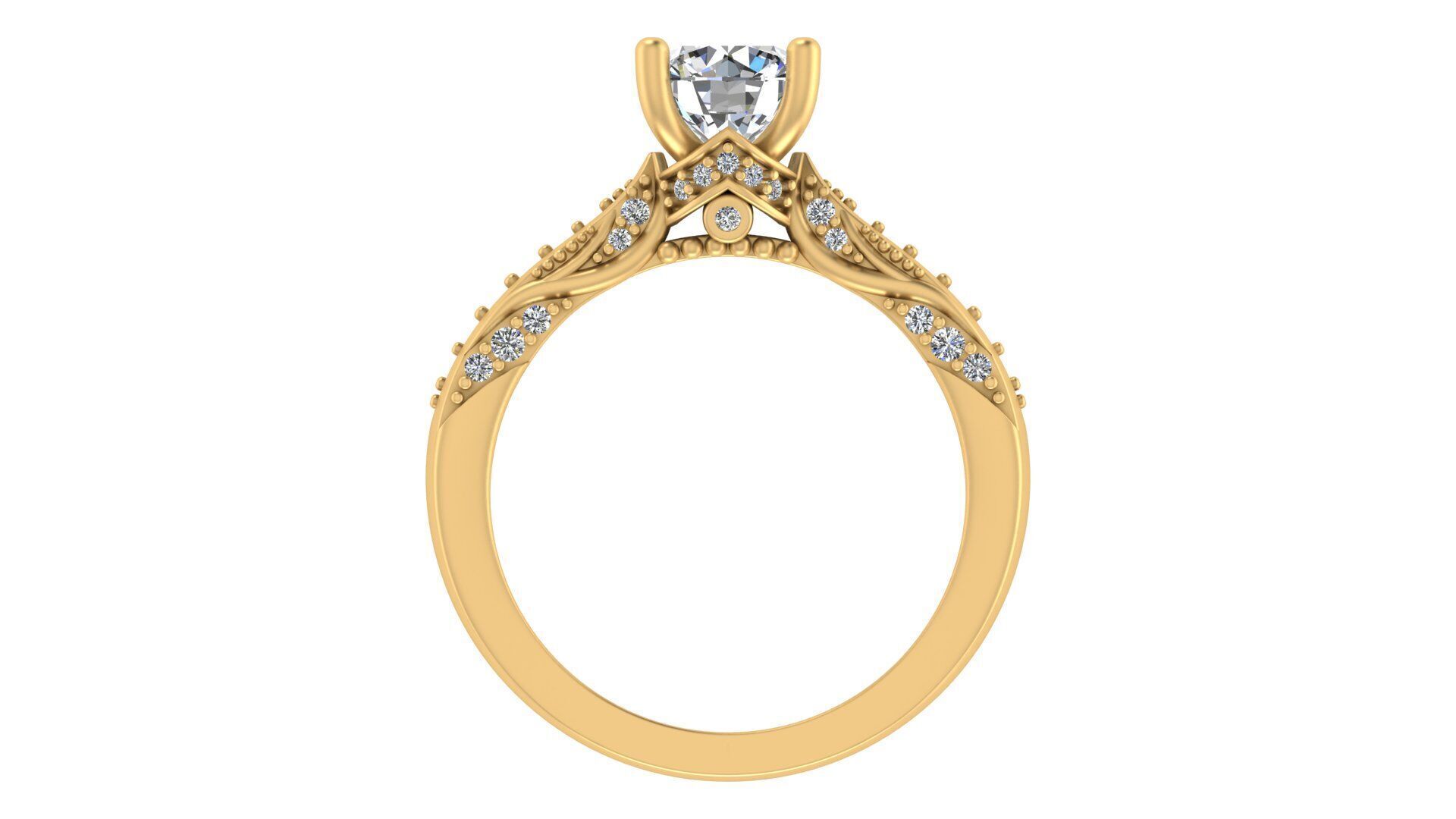 Exquisite Blue Sapphire and Diamond Engagement Ring 3D print model_29
