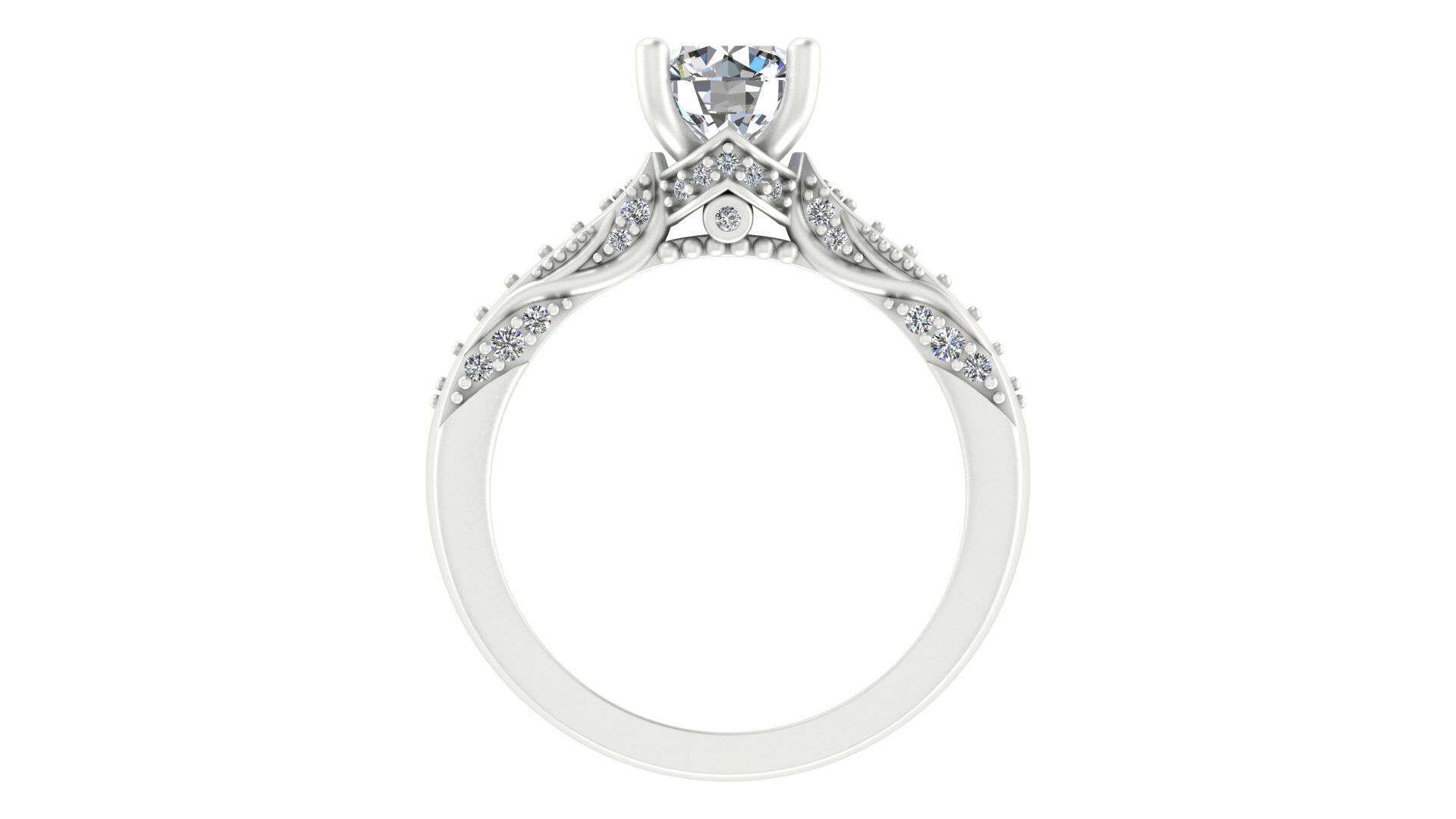 Exquisite Blue Sapphire and Diamond Engagement Ring 3D print model_30