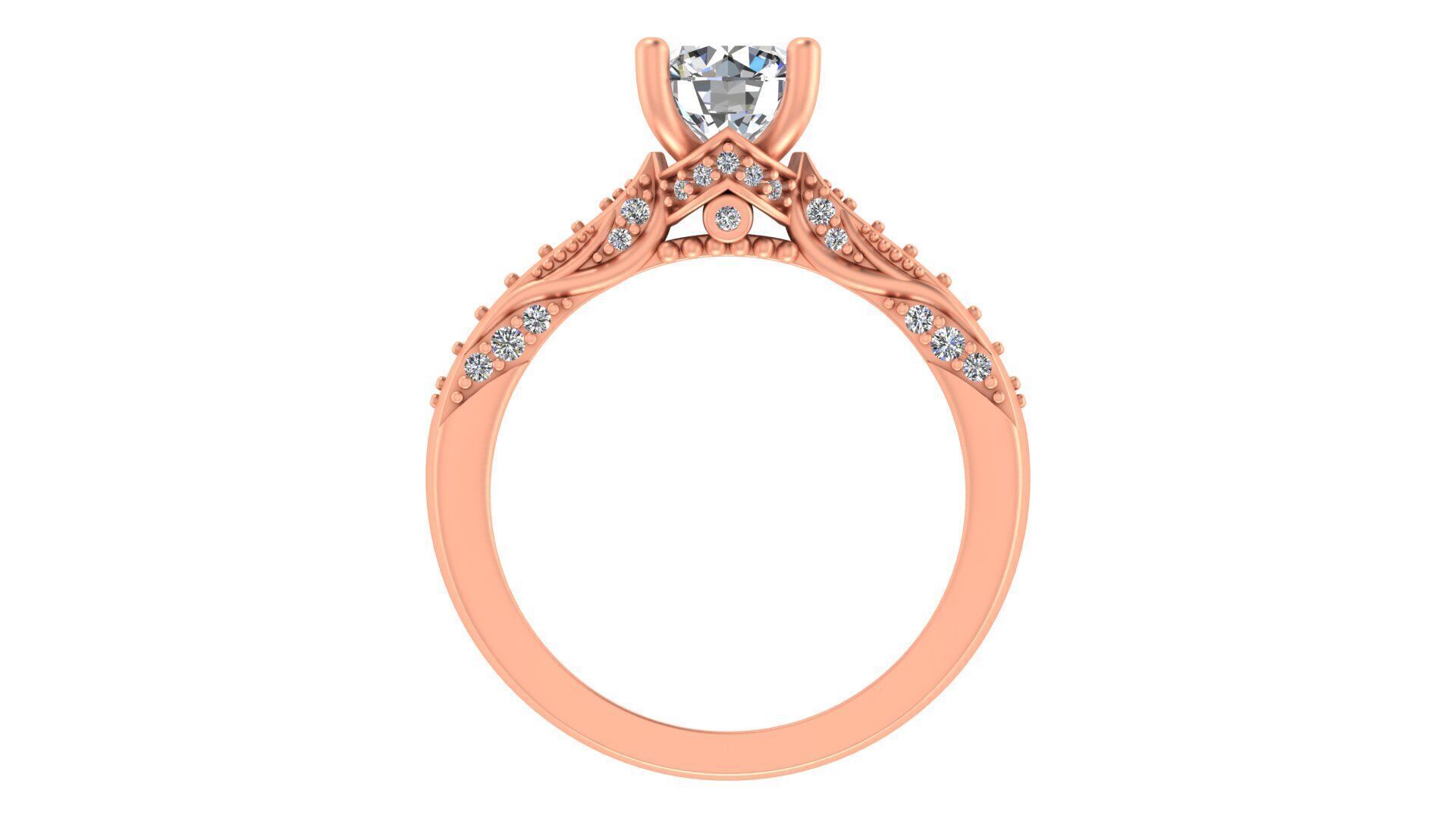 Exquisite Blue Sapphire and Diamond Engagement Ring 3D print model_31