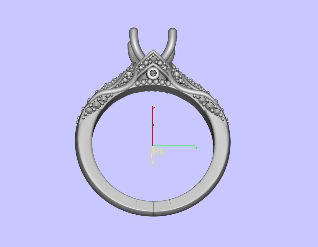 Exquisite Blue Sapphire and Diamond Engagement Ring 3D print model_20