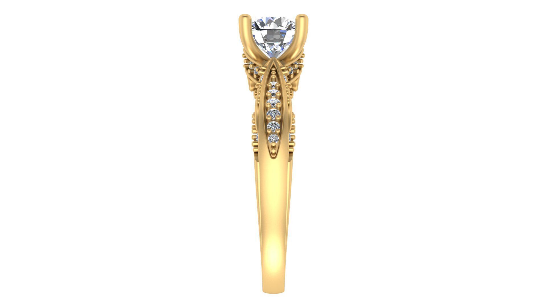 Exquisite Blue Sapphire and Diamond Engagement Ring 3D print model_6