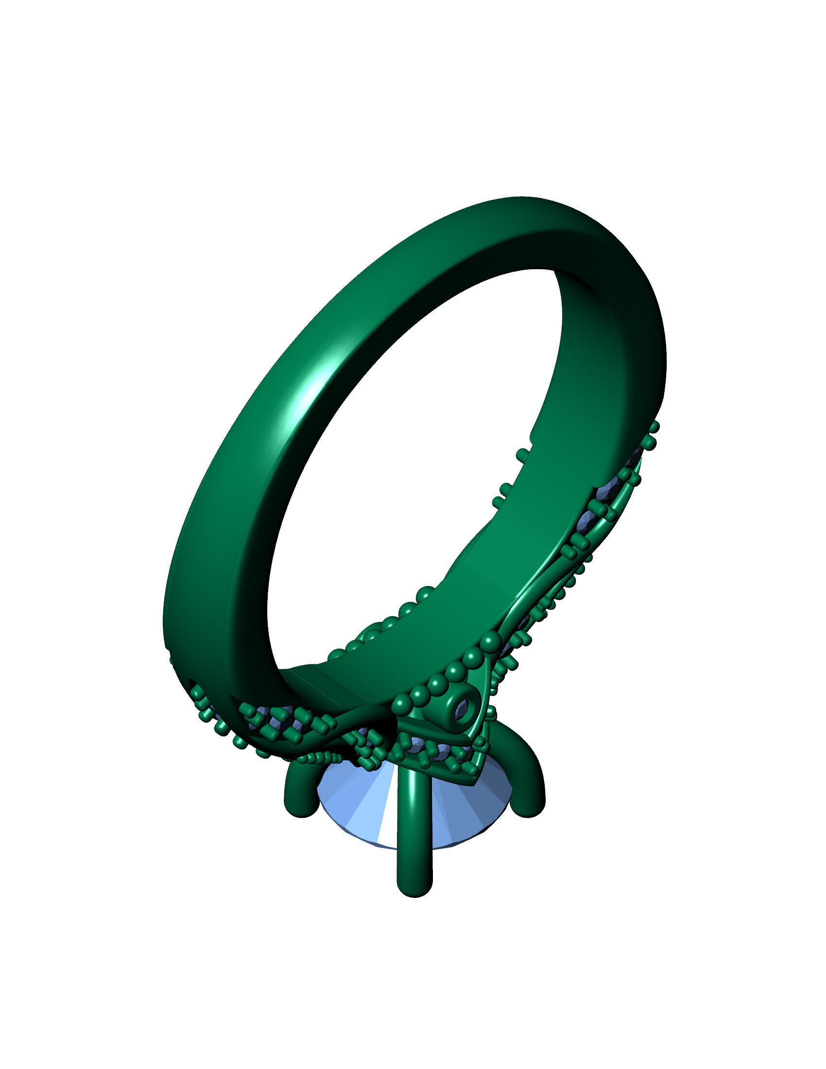 Exquisite Blue Sapphire and Diamond Engagement Ring 3D print model_15