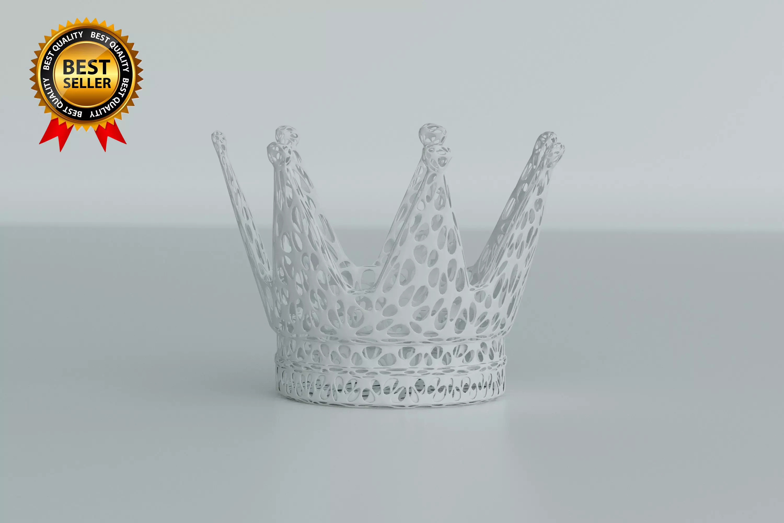 Decorative Wireframe Crown Print Model 3D print model