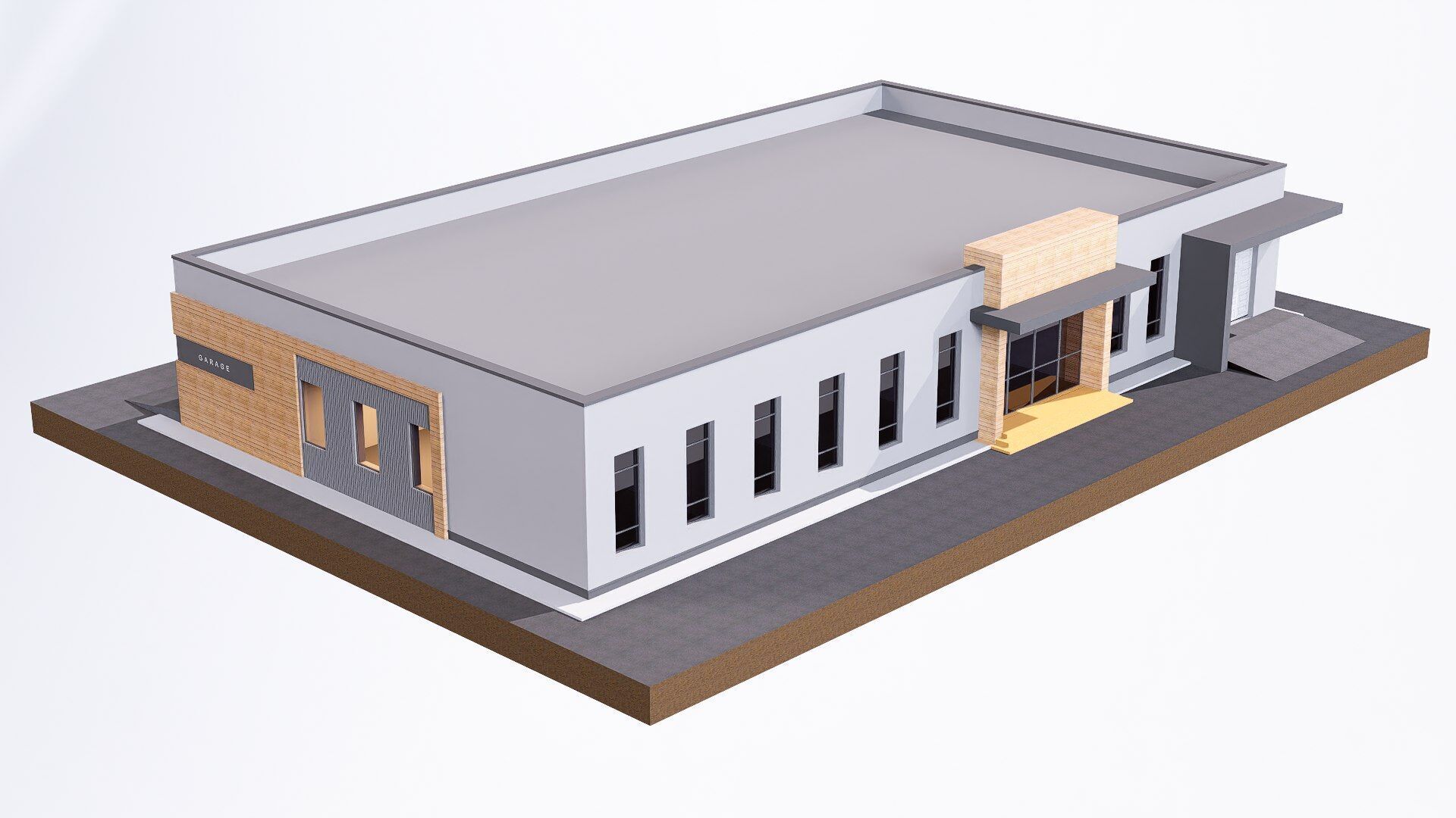 Garage Low-poly 3D model_4