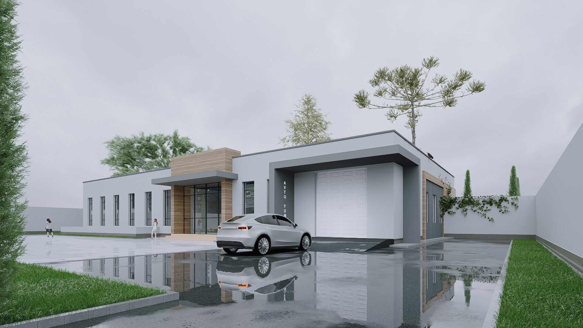 Garage Low-poly 3D model_8