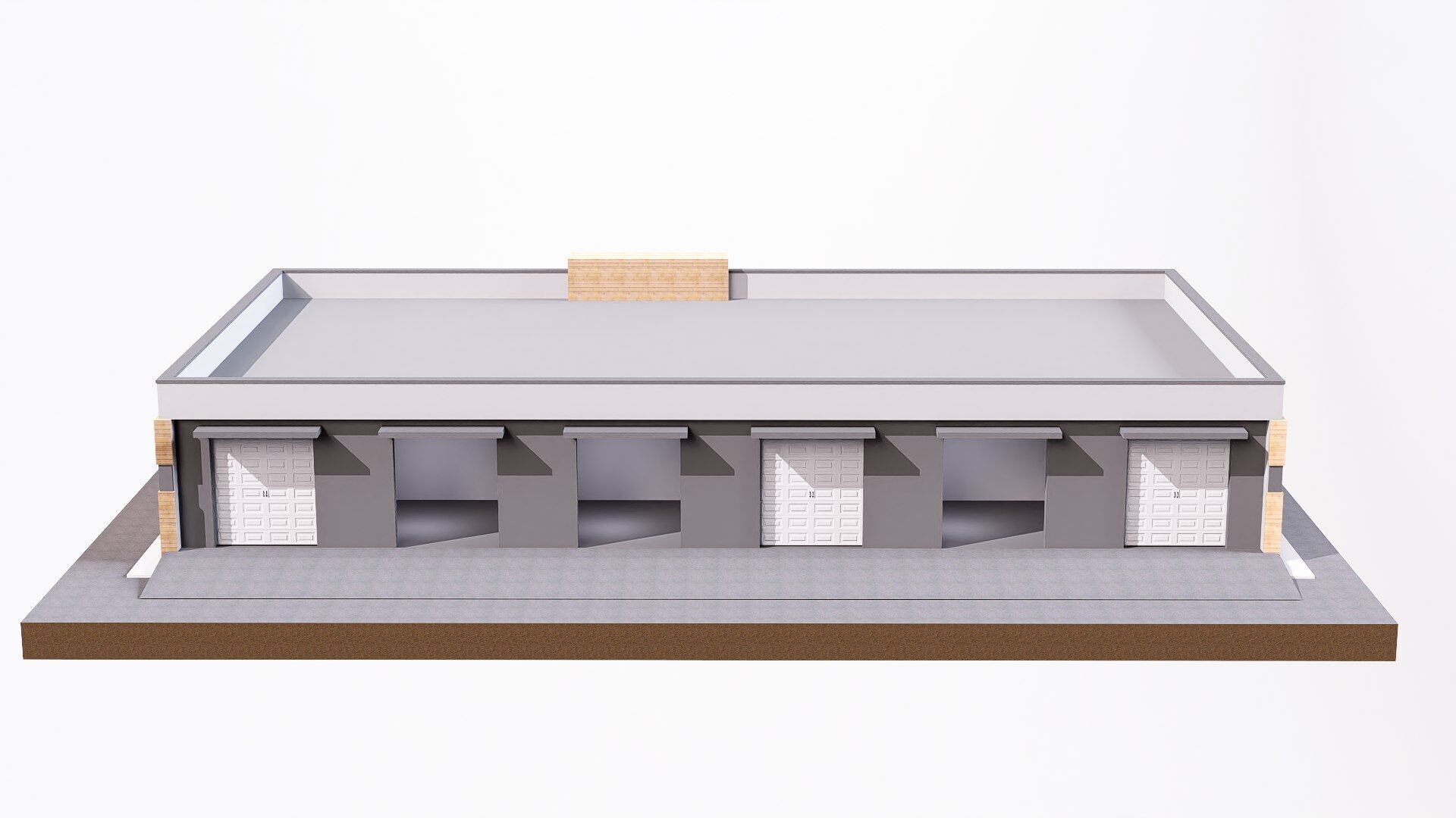 Garage Low-poly 3D model_2