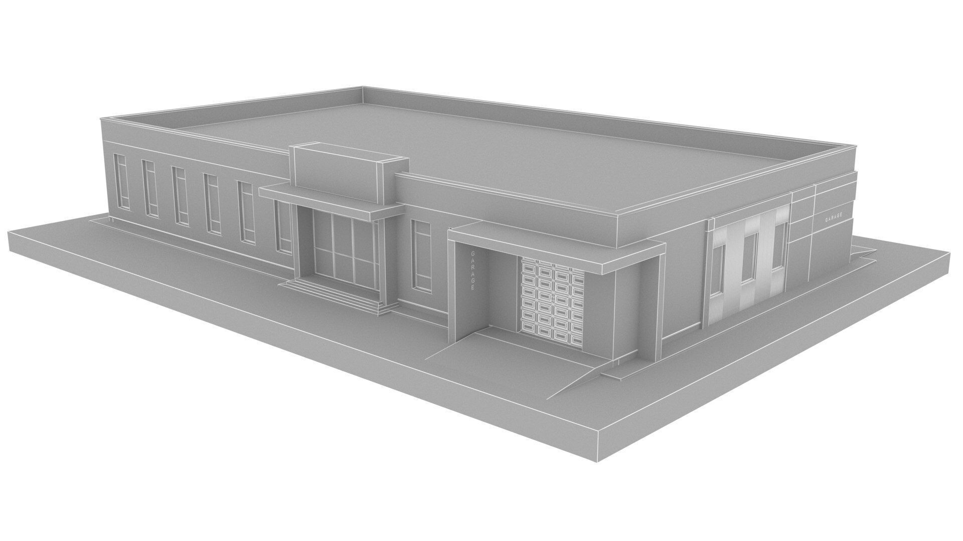Garage Low-poly 3D model_9