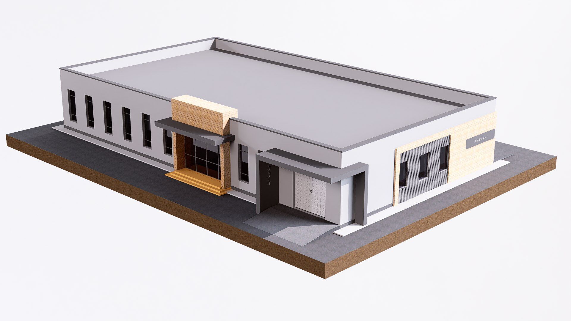 Garage Low-poly 3D model_3