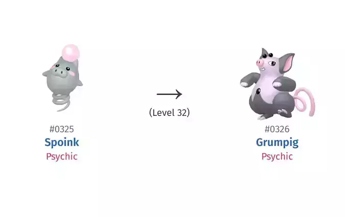325 SPOINK 326 GRUMPIG HIGH-RES POKEMON 3D print model