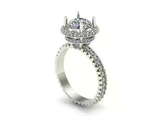 Engagement Ring With Round Diamonds