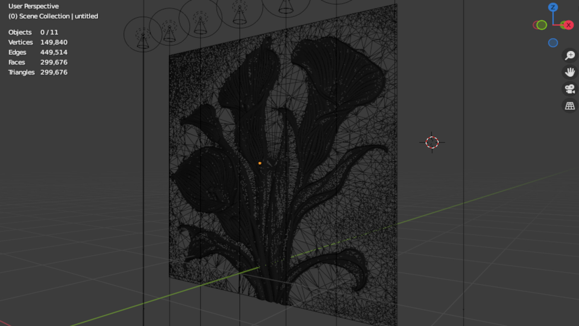 modern Calla lily panel wall decor set relief mural CNC 154  3D model_10