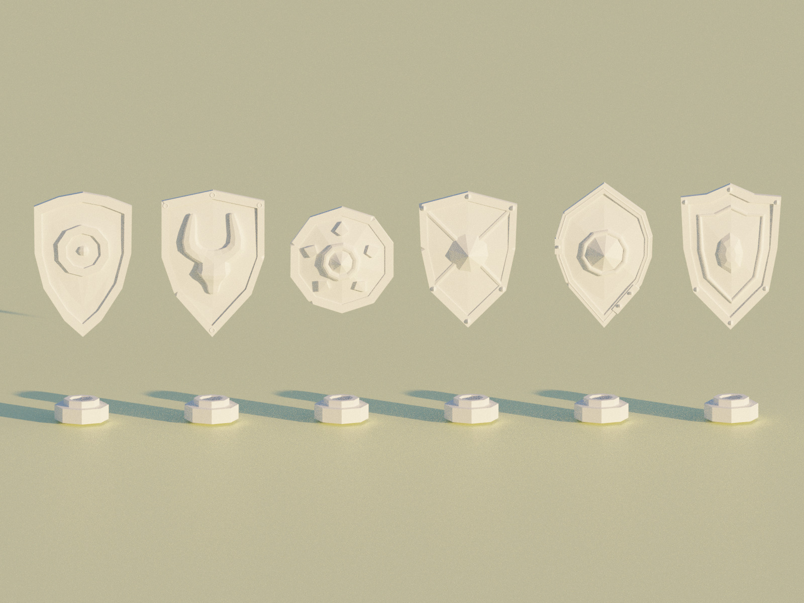 Low-poly Shield Pack Low-poly 3D model_3