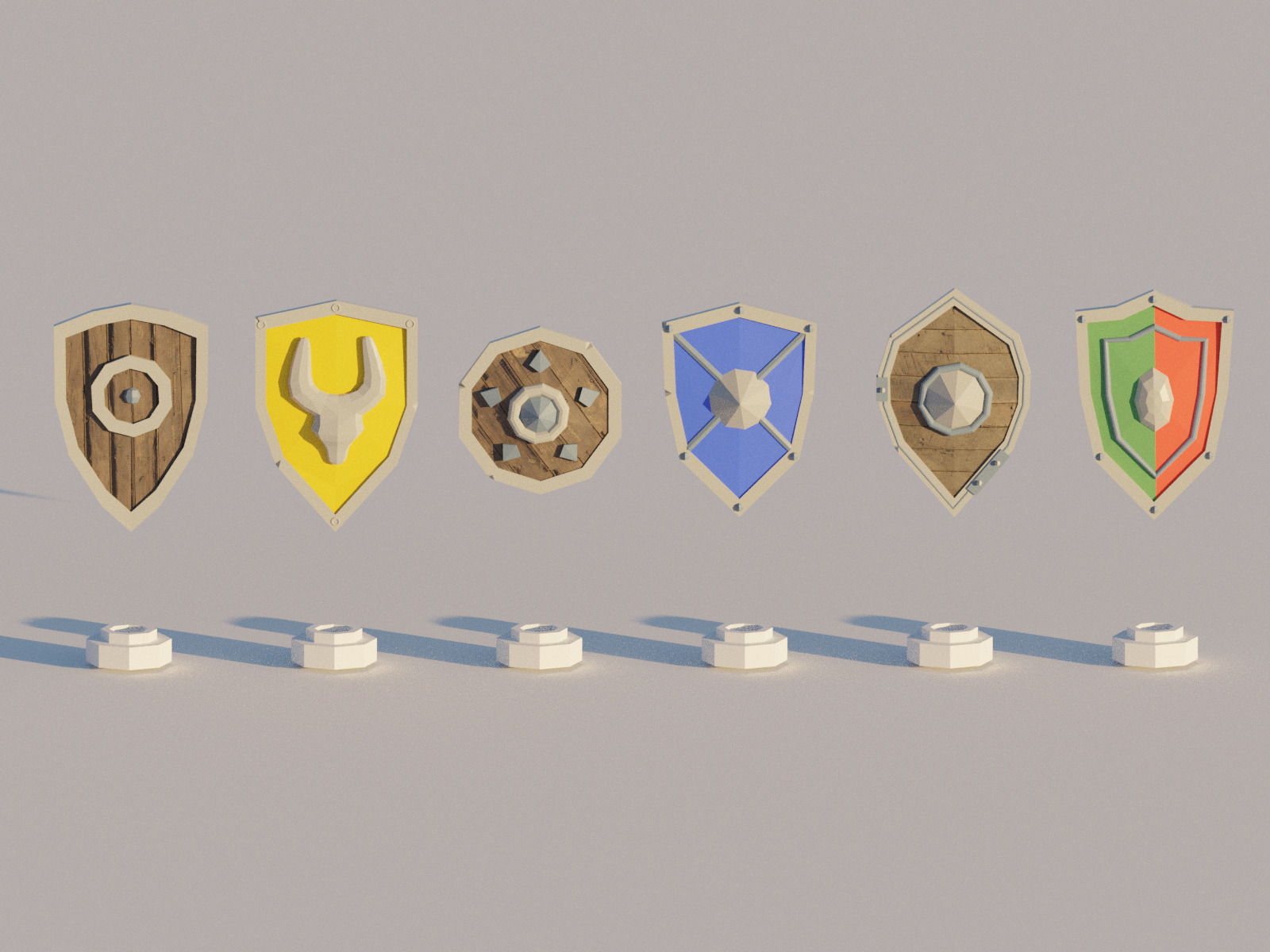 Low-poly Shield Pack Low-poly 3D model_1