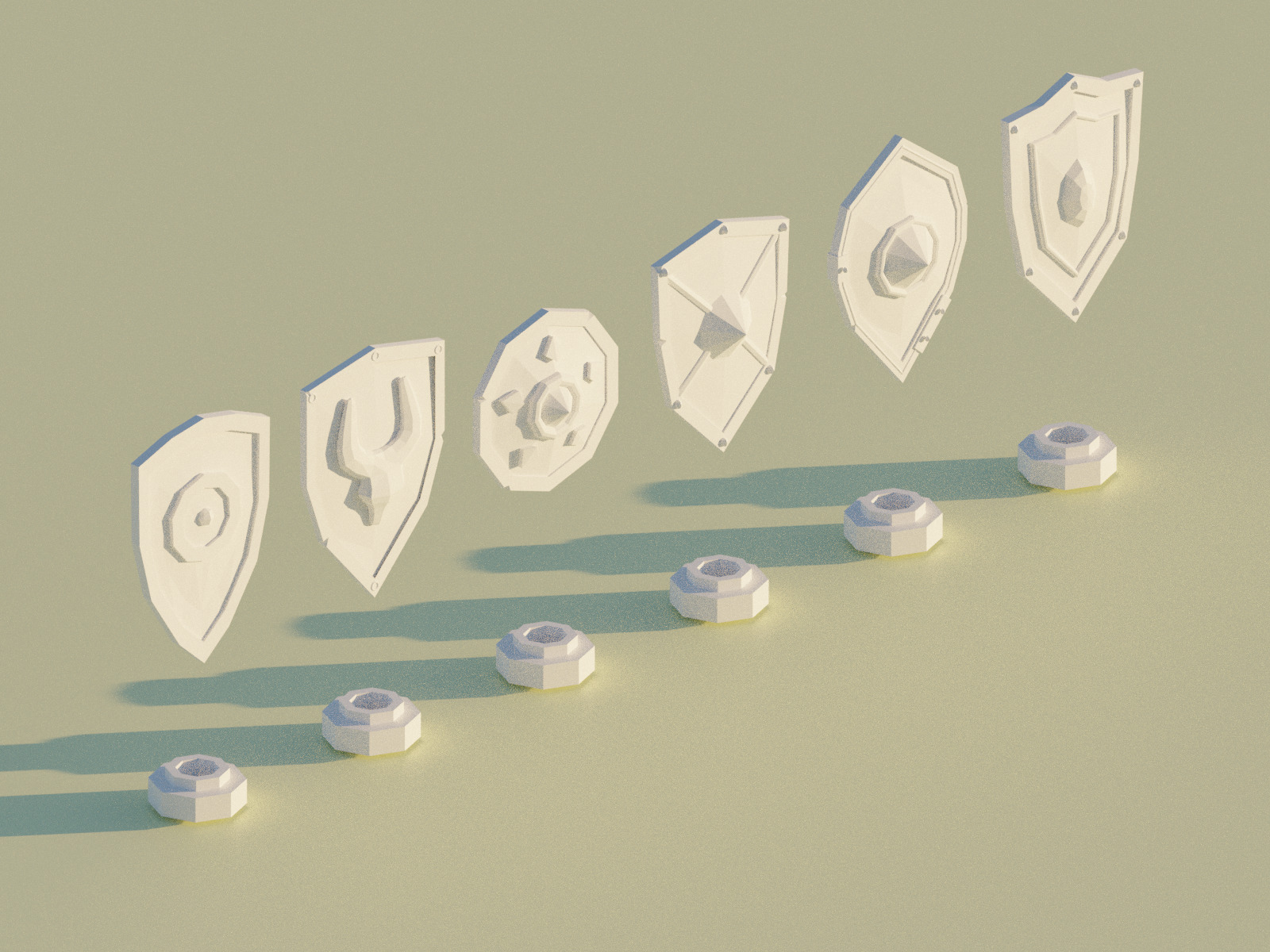 Low-poly Shield Pack Low-poly 3D model_2