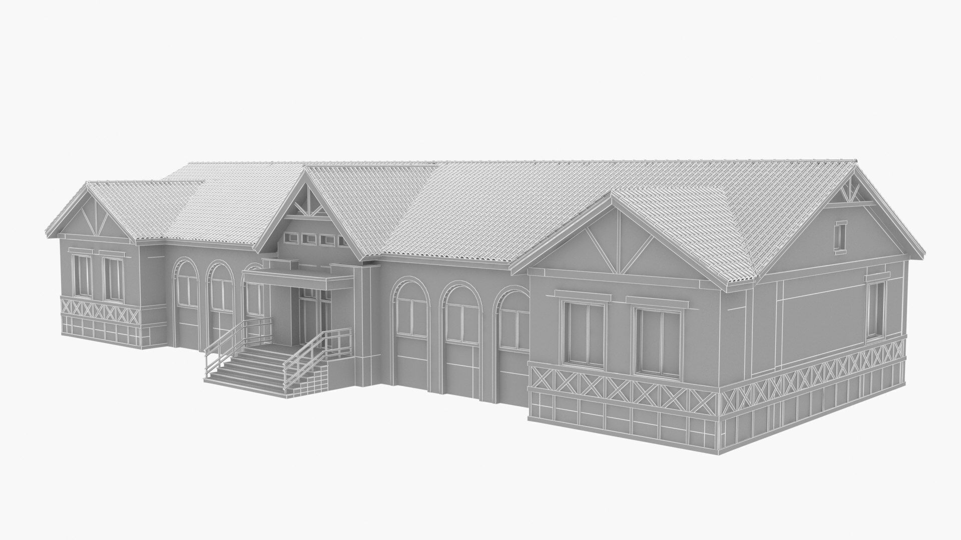 village building Low-poly 3D model_6